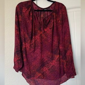 A.n.a Long Sleeve Tie Neck Blouse